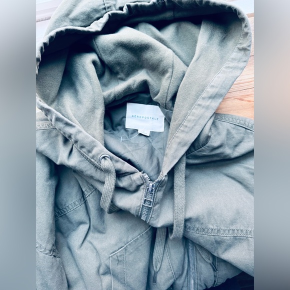 AEROPOSTALE Olive Green Jacket Coat Large L - Picture 3 of 5